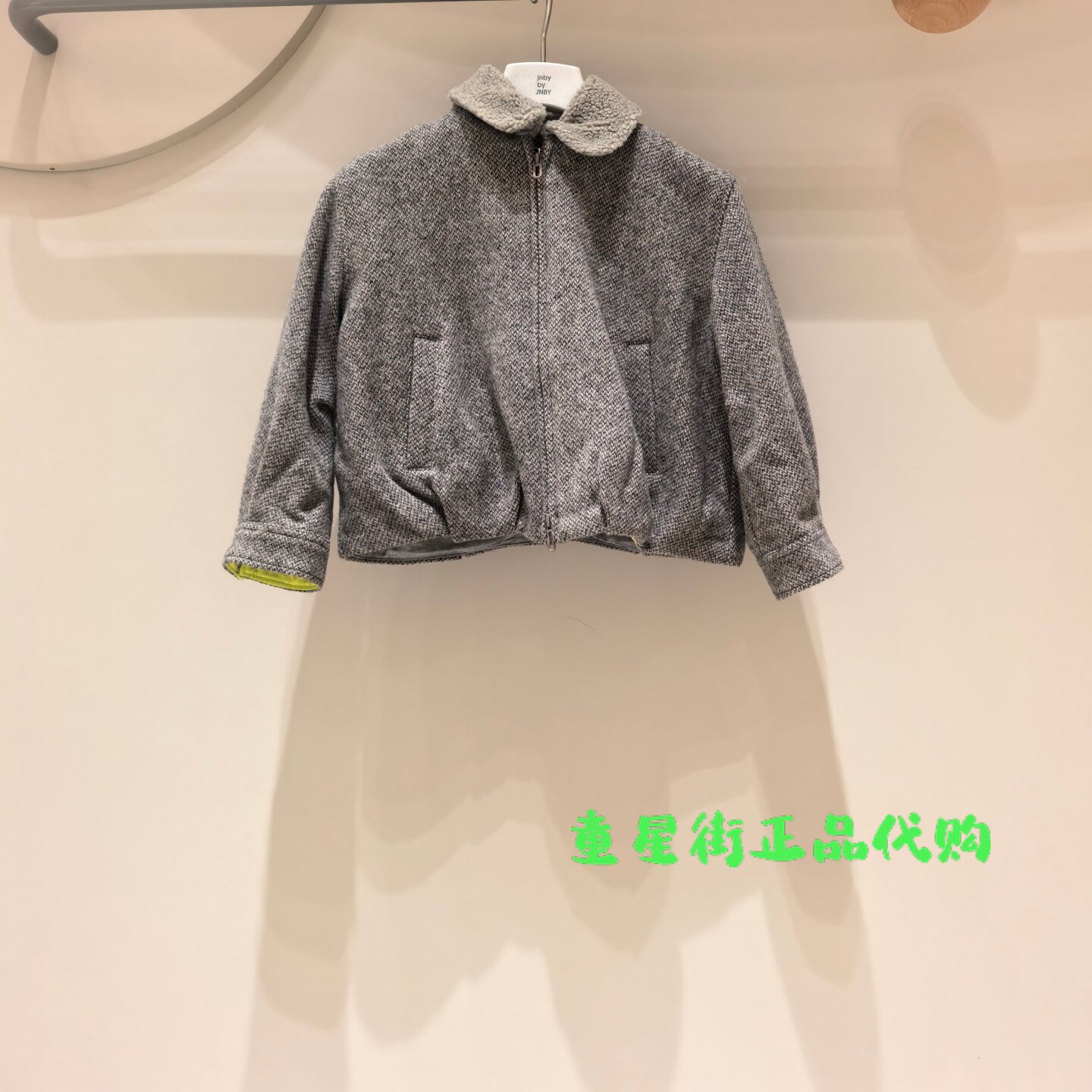 小江南童装国内代购26冬款男女童毛呢翻领短款夹克外套1Q0813560