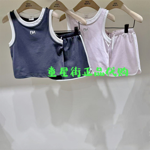 little moco专柜正品25年夏女童无袖背心短裙休闲套装KBE2SUT006
