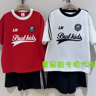 little moco专柜正品25年夏男女童亲子短袖运动套装KBE2SUT008