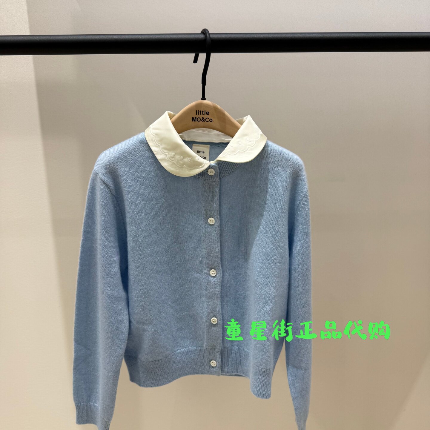 littlemoco国内代购26年冬款女童娃娃领毛织开衫外套KBF4CAR016