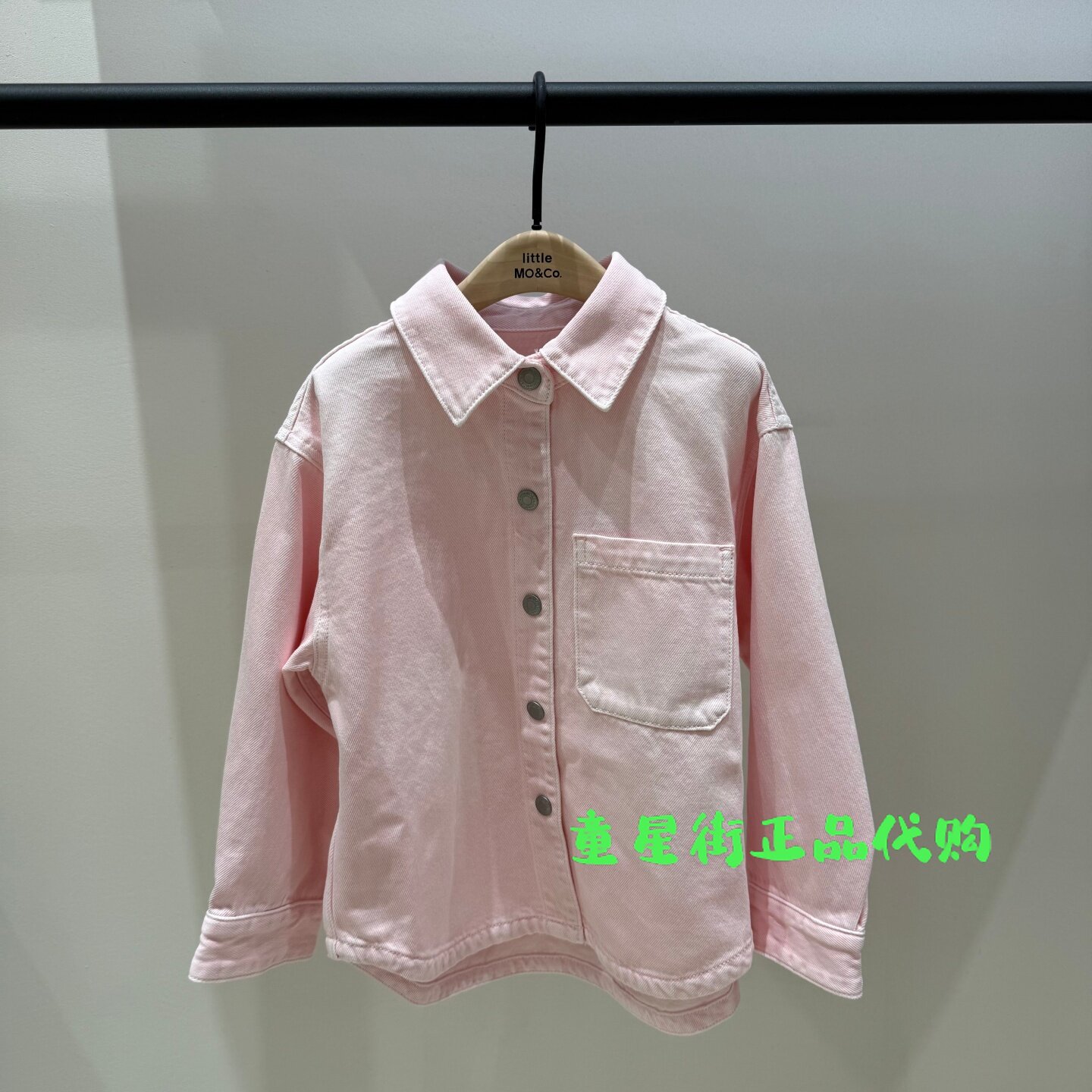 littlemoco童装正品26年春款男女童休闲长袖牛仔衬衫KBF1SHT013