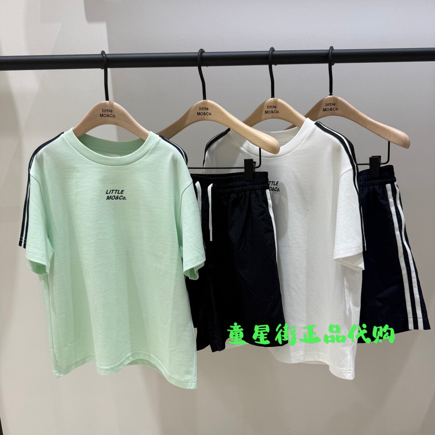 littlemoco童装正品26年夏款男女童运动两件套短袖套装KBF2SUTT03