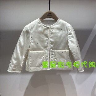 little moco专柜正品25年春女童仿钻点缀长袖棉服外套KBE1QJK009
