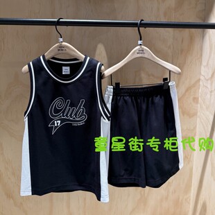little moco专柜正品25年夏男童凉感背心短裤套装KBE2SUTT01奥