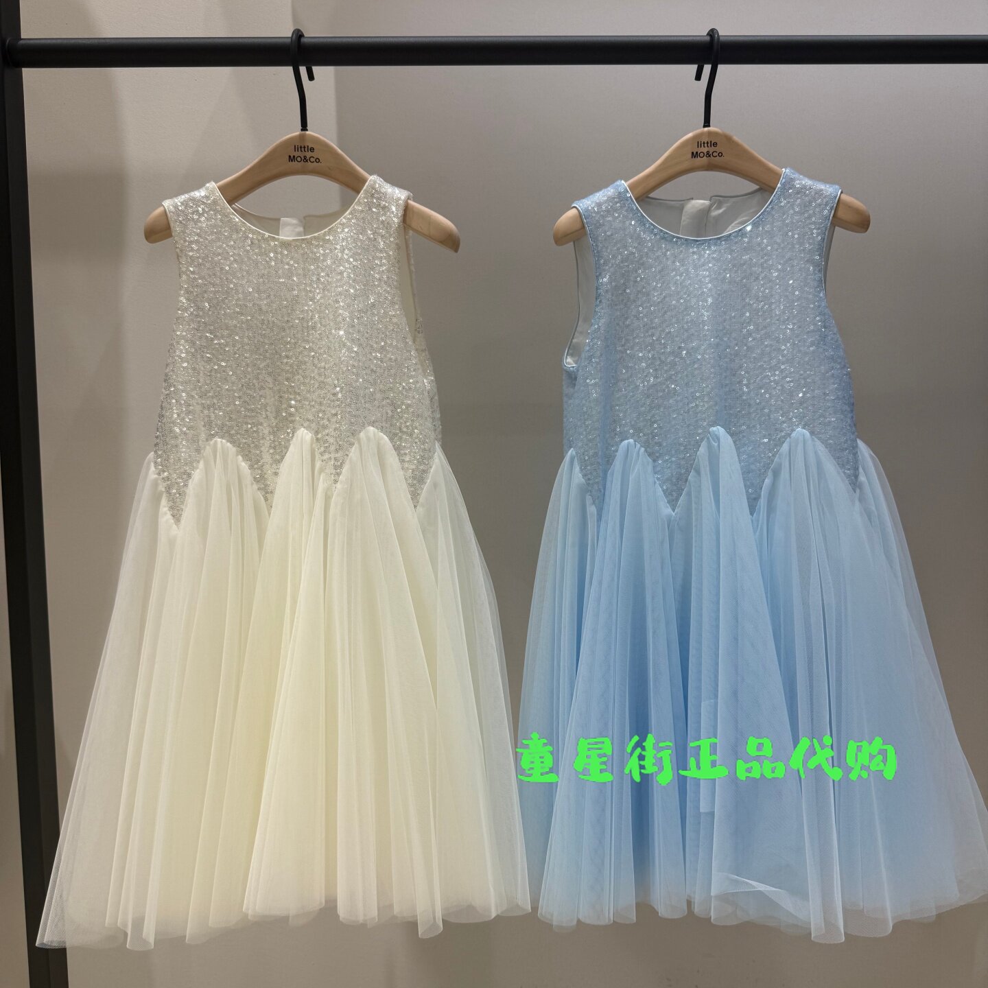littlemoco国内代购26年夏款女童亮片无袖礼服连衣裙KBF2DRS037