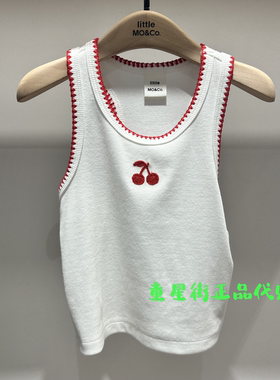 littlemoco国内代购26年夏女童樱花圆领吊带背心KBF2VET009