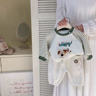婴幼儿洋气小套装春装男宝宝开春衣服分体儿童卫衣休闲运动两件套