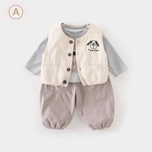 婴儿衣服秋装新款宝宝马甲裤子