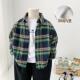 儿童春秋洋气格子衬衣中小童帅气上衣 2026新款 男童加绒衬衫 秋冬装
