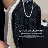 女童秋装 新款 上衣儿童洋气时髦波点长袖 韩国童装 t恤宝宝打底衫