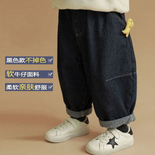 宽松2025新款 童装 儿童韩版 宝宝春秋洋气萝卜裤 老爹长裤 男童牛仔裤