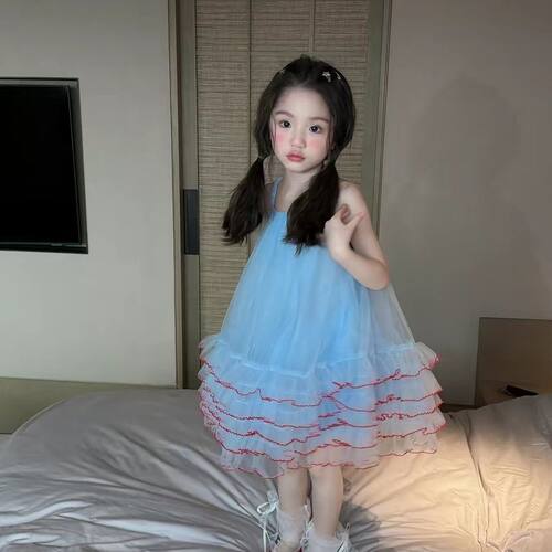 夏季女童网纱吊带公主连衣裙