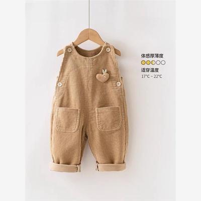 宝宝背带裤小童春秋款连体裤男女童裤婴儿秋冬款背带裤灯芯绒长裤