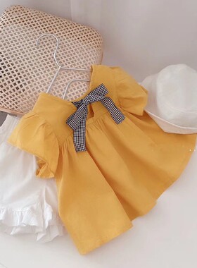 童装女童套装2025夏款新款女宝宝洋气上衣儿童上衣短袖短裤两件套