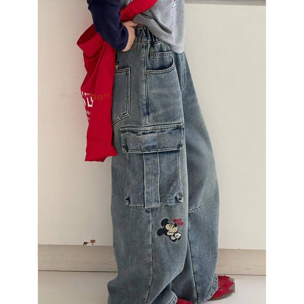 女童加绒牛仔裤冬季新款韩版洋气冬款直筒裤女大童时尚工装裤,童装/婴儿装/亲子装,裤子,淘宝优惠券,粉丝福利购,淘宝优惠卷