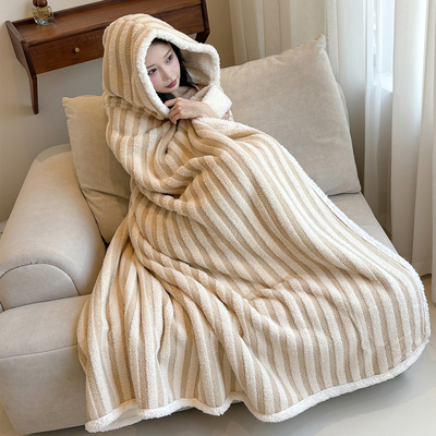 可收纳加长加宽情侣款披肩毯子
