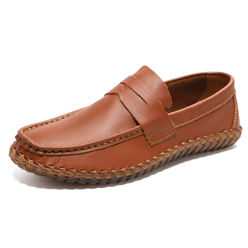 男豆豆鞋驾车皮鞋手工乐福休闲鞋春夏低帮套脚牛皮面平底缝制单鞋,流行男鞋,乐福鞋（豆豆鞋）,淘宝优惠券,粉丝福利购,淘宝优惠卷