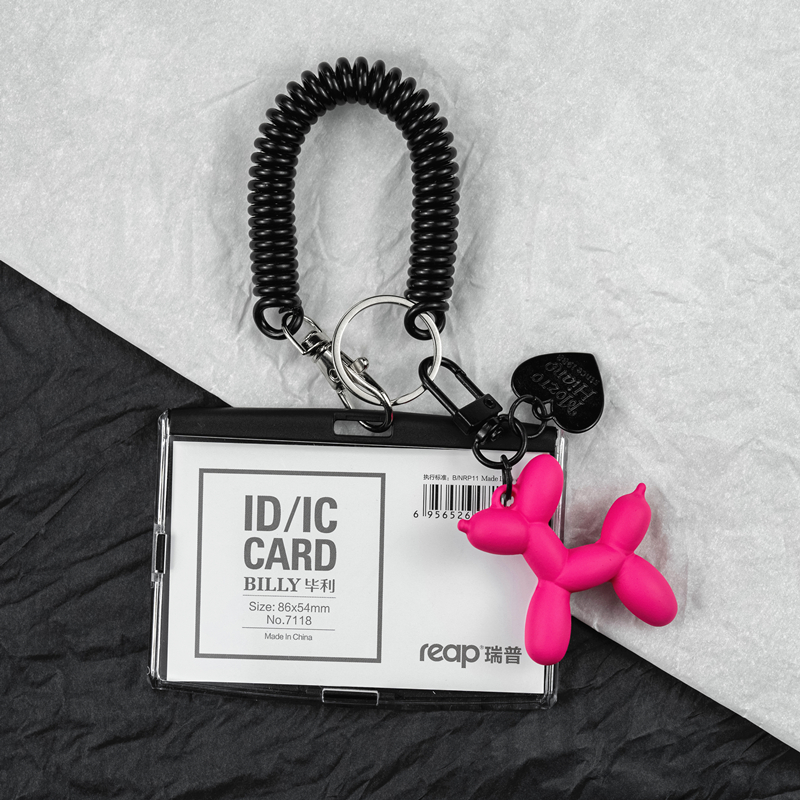 ins风气球狗卡套钥匙扣挂件