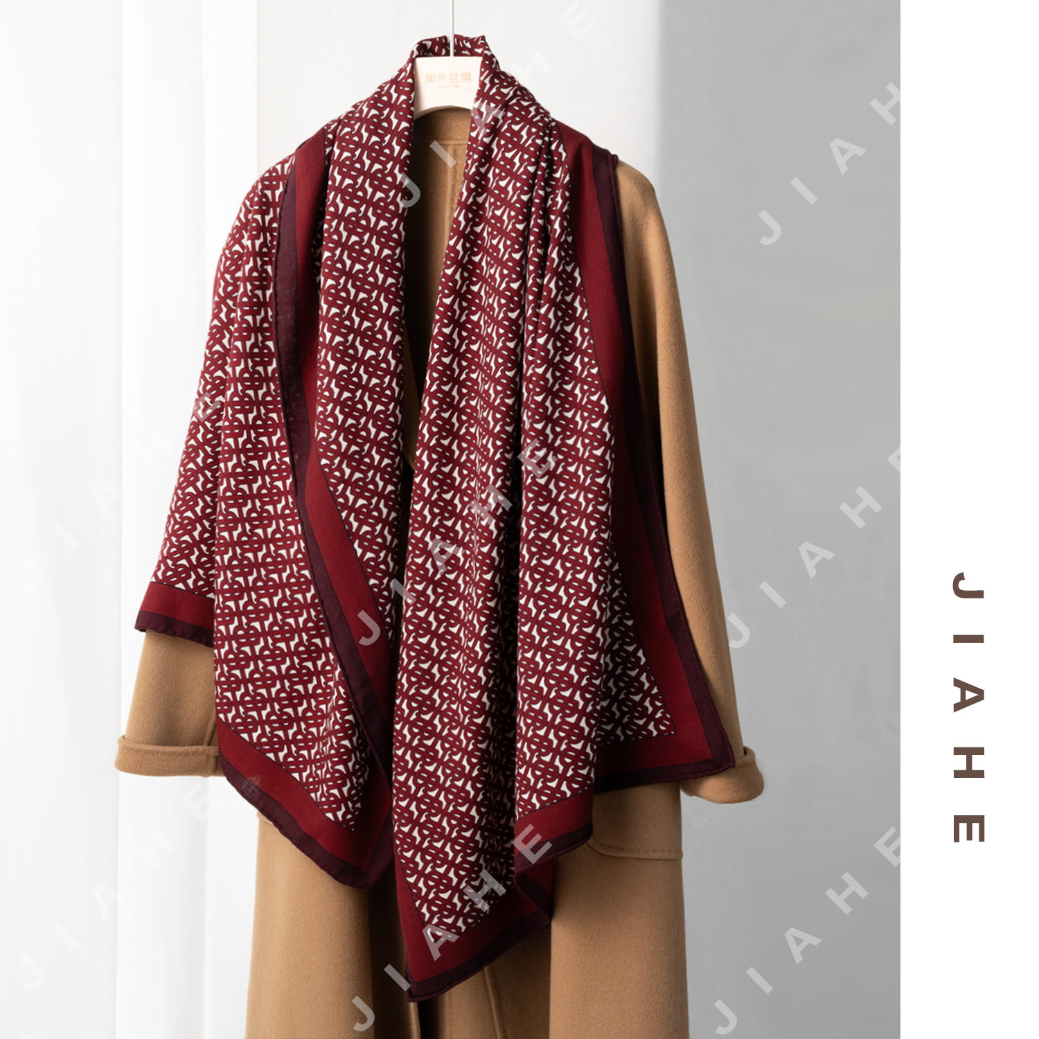 新款重磅果酒微醺披肩丝巾楊楊