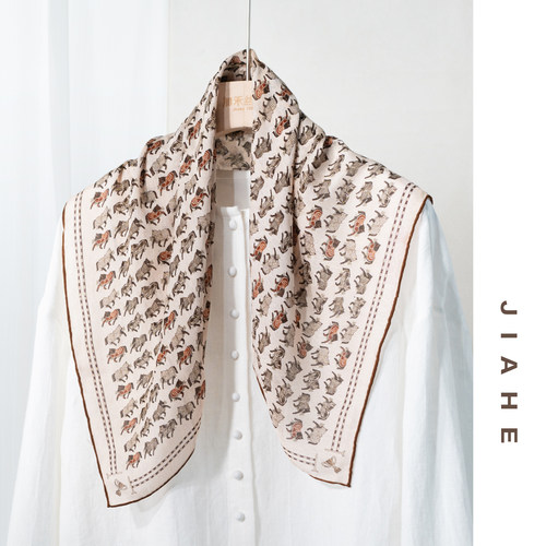 加禾【群马】重磅春夏12姆米云萝真丝围巾丝巾小方巾65*65