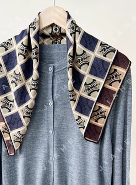 加禾【凯旋之约】重磅羊毛丝巾围巾复古百搭65*65