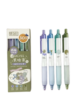集物社水果香味彩色按动中性笔