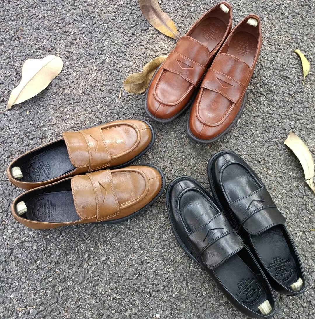 OFF法式复古英伦风檫色真皮乐福鞋2023春季新款,女鞋,乐福鞋（豆豆鞋）,淘宝优惠券,粉丝福利购,淘宝优惠卷