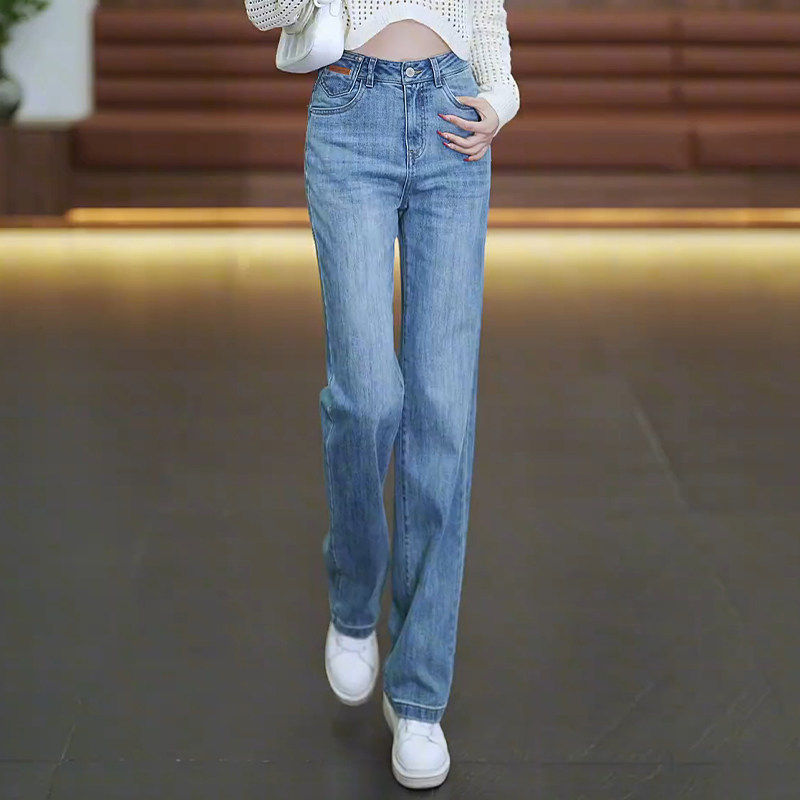 窄版刺绣阔腿牛仔裤女春秋2026新款爆款高腰宽松显瘦休闲直筒裤子,女装/女士精品,真丝上装,淘宝优惠券,粉丝福利购,淘宝优惠卷