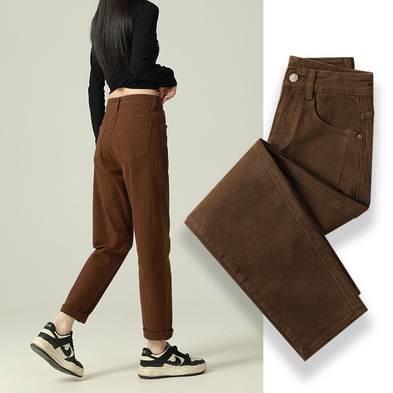 咖色焦糖棕牛仔裤女2025新