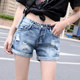 女夏季 2026新款 显瘦百搭宽松破洞学生韩版 牛仔短裤 潮直筒翻边短裤