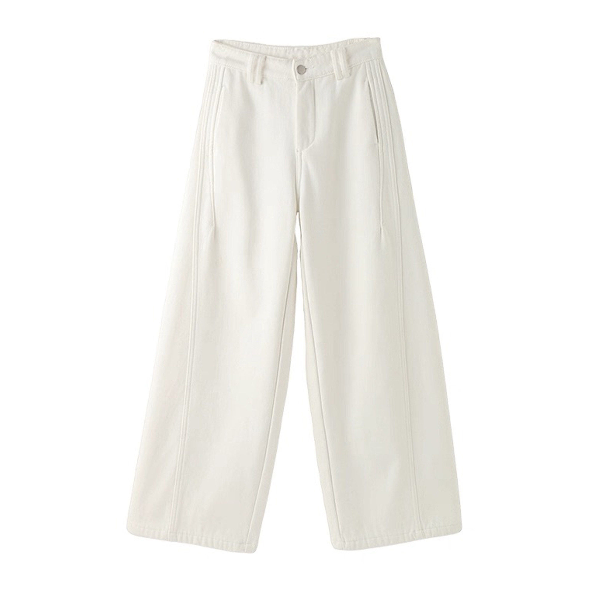 BESOBER「百搭裤王」白色阔腿裤牛仔裤女秋宽松弯刀直筒休闲裤子,女装/女士精品,休闲裤,淘宝优惠券,粉丝福利购,淘宝优惠卷