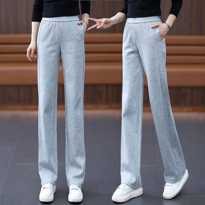 灰色直筒运动裤女春秋2026新款爆款休闲卫裤子宽松高腰窄版阔腿裤,女装/女士精品,真丝上装,淘宝优惠券,粉丝福利购,淘宝优惠卷