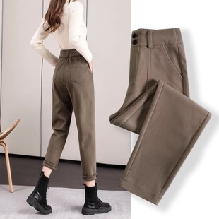 小个子加厚烟管西裤 毛呢马丁靴裤 爆款 加绒2025新款 子搭配女秋冬季