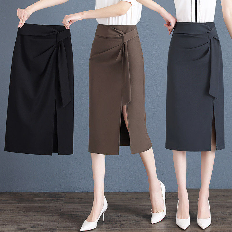 开叉半身裙女夏季薄款2026新款高腰中长款一步裙不规则气质包臀裙,女装/女士精品,真丝上装,淘宝优惠券,粉丝福利购,淘宝优惠卷