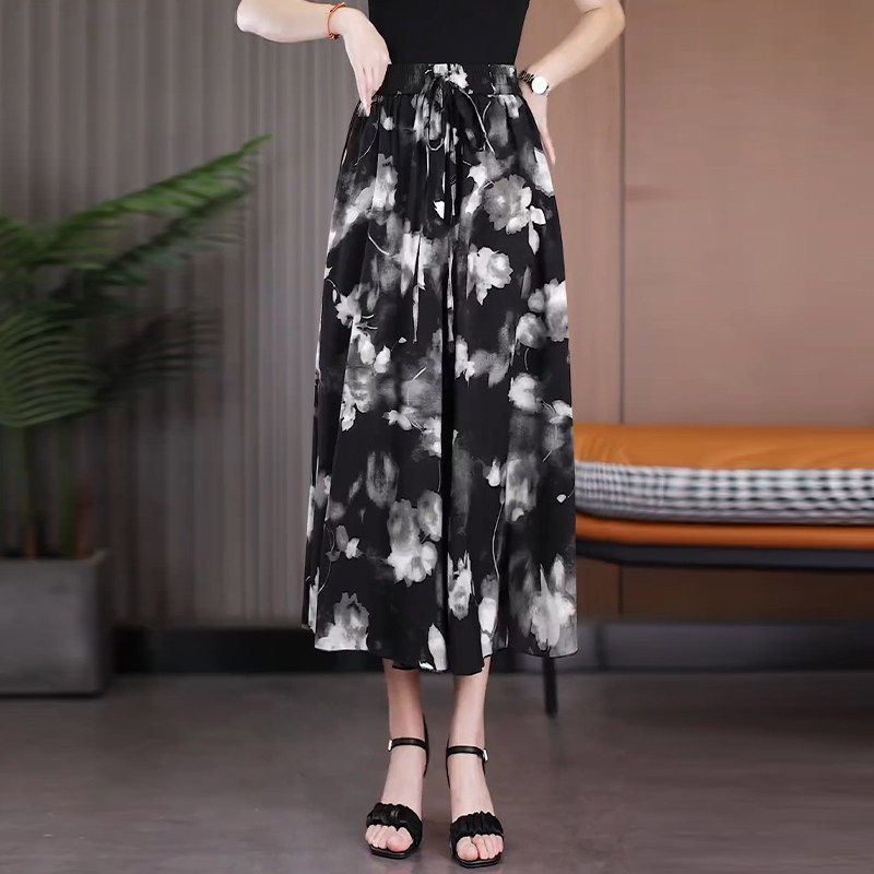 雪纺裙裤女夏季薄款2026新款高腰垂感小个子裤裙休闲八分阔腿裤子,女装/女士精品,大码裤装,淘宝优惠券,粉丝福利购,淘宝优惠卷