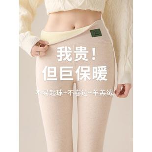 东北特厚保暖裤 加绒加厚高腰打底裤 女外穿秋冬季 纯棉羊羔绒棉裤