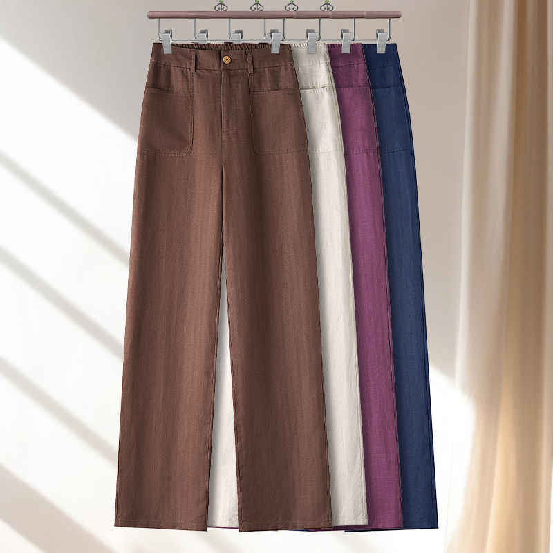 天丝亚麻窄版阔腿裤女夏季薄款2026新款高腰垂感休闲九分直筒裤子,女装/女士精品,真丝上装,淘宝优惠券,粉丝福利购,淘宝优惠卷