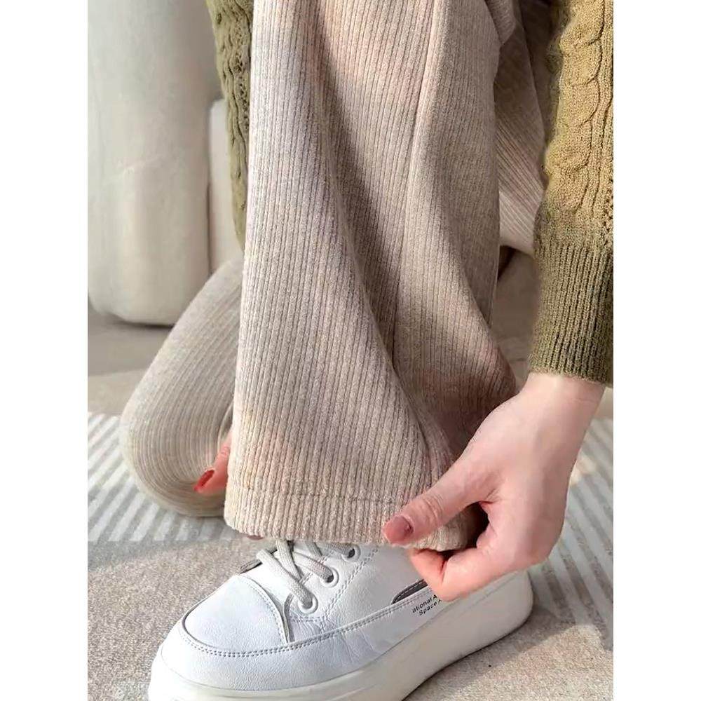 窄版阔腿裤女秋冬2025新款宽松休闲女裤垂顺裤子女加绒高腰直筒裤,女装/女士精品,休闲裤,淘宝优惠券,粉丝福利购,淘宝优惠卷