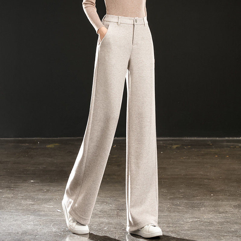 人字纹毛呢阔腿裤女秋冬2026新款高腰垂感糯米裤醋酸羊毛直筒裤子,女装/女士精品,真丝上装,淘宝优惠券,粉丝福利购,淘宝优惠卷