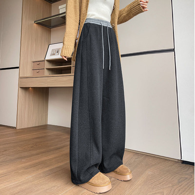深灰色糯米裤女秋冬2025新