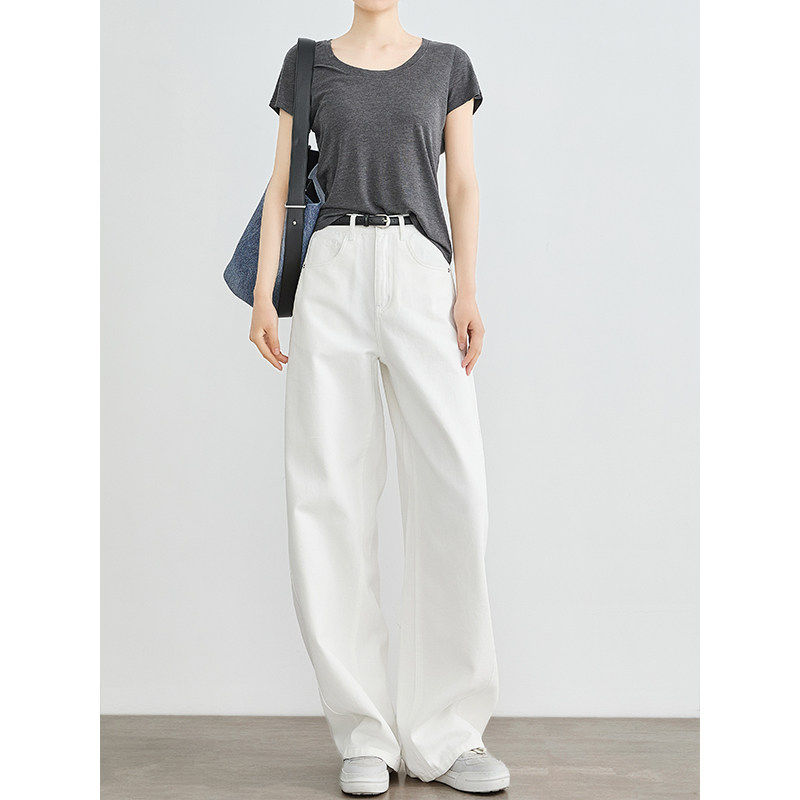 白在巨显腿长高个子白色镰刀牛仔裤女冬高腰弯刀阔腿裤休闲香蕉裤,女装/女士精品,牛仔裤,淘宝优惠券,粉丝福利购,淘宝优惠卷