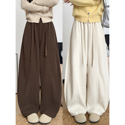 棕色灯芯绒弯刀裤女2025新