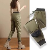 军绿色羽绒裤 零下40度防寒保暖东北哈尔滨棉裤 女外穿2025新款 冬季