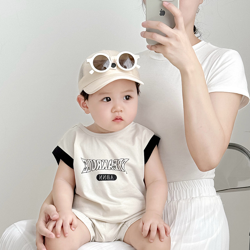 眼镜可拆婴儿帽子男宝宝网眼棒球帽韩版洋气幼儿春天女宝宝鸭舌帽