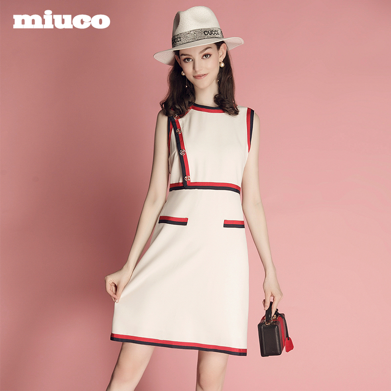 miucoÅ®×°2018Ïļ¾Ð¿îÓÅÑÅÃûæÂ·¶×²É«ÌõÎÆÔ²ÁìÎÞÐäʱÉÐÁ¬ÒÂȹ
