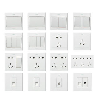 公牛插座 明装开关插座 一开二开五孔单联单控开关带七孔16A插座