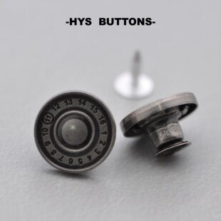 HYS BUTTONS牛仔裤牛仔衣纽扣裤背带裤钮扣摇头扣男女金属工字扣