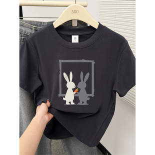 大碼 夏裝 胖MM遮肉時(shí)尚 休閑圓領(lǐng)短袖 2025新款 T恤女正肩上衣潮