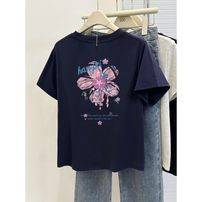 新款正肩大码短袖t恤女