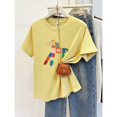 大码女装短袖t恤斑马印花上衣潮